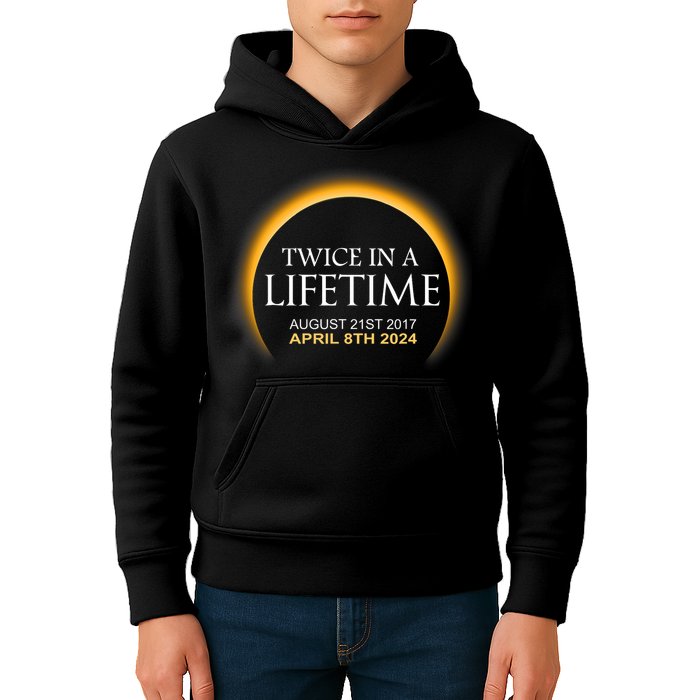 Solar Eclipse Twice In Lifetime 2024 Solar Eclipse Kids Hoodie