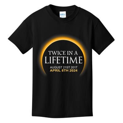 Solar Eclipse Twice In Lifetime 2024 Solar Eclipse Kids T-Shirt