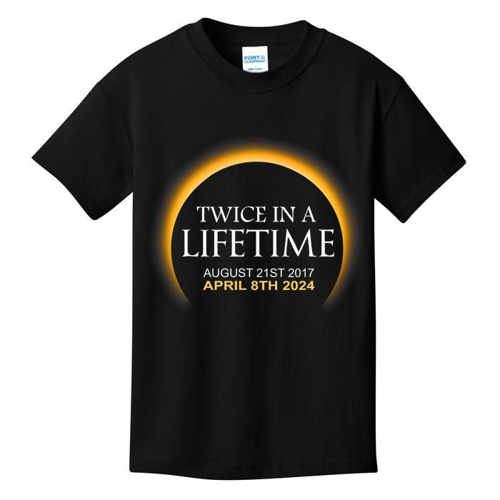Solar Eclipse Twice In Lifetime 2024 Solar Eclipse Kids T-Shirt