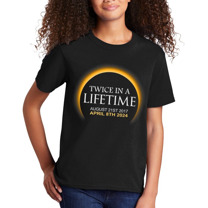 Solar Eclipse Twice In Lifetime 2024 Solar Eclipse Kids T-Shirt