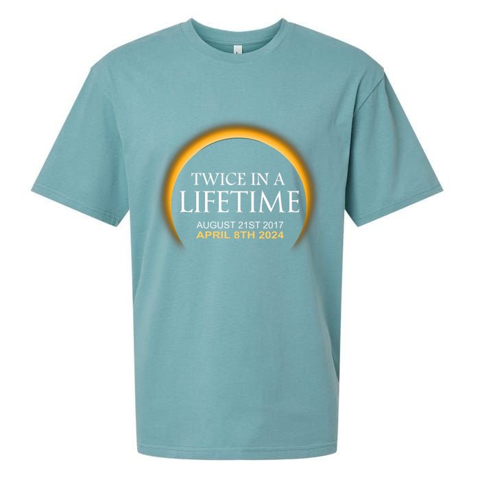 Solar Eclipse Twice In Lifetime 2024 Solar Eclipse Sueded Cloud Jersey T-Shirt