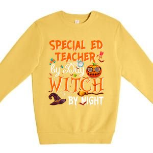 Special Ed Teacher By Day Witch By Night Great Gift Premium Crewneck Sweatshirt