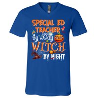 Special Ed Teacher By Day Witch By Night Great Gift V-Neck T-Shirt