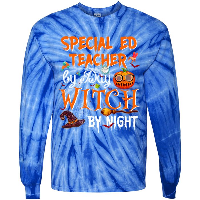 Special Ed Teacher By Day Witch By Night Great Gift Tie-Dye Long Sleeve Shirt