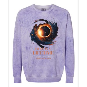 Solar Eclipse Twice In Lifetime 2024 Solar Eclipse Colorblast Crewneck Sweatshirt