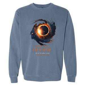 Solar Eclipse Twice In Lifetime 2024 Solar Eclipse Garment-Dyed Sweatshirt