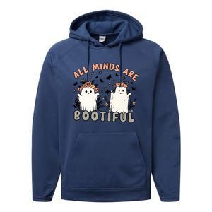 Special Education Teacher Halloween All Minds Are Bootiful Performance Fleece Hoodie