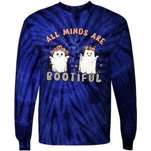 Special Education Teacher Halloween All Minds Are Bootiful Tie-Dye Long Sleeve Shirt