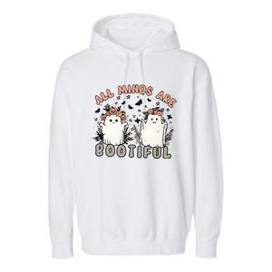 Special Education Teacher Halloween All Minds Are Bootiful Garment-Dyed Fleece Hoodie