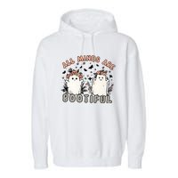 Special Education Teacher Halloween All Minds Are Bootiful Garment-Dyed Fleece Hoodie