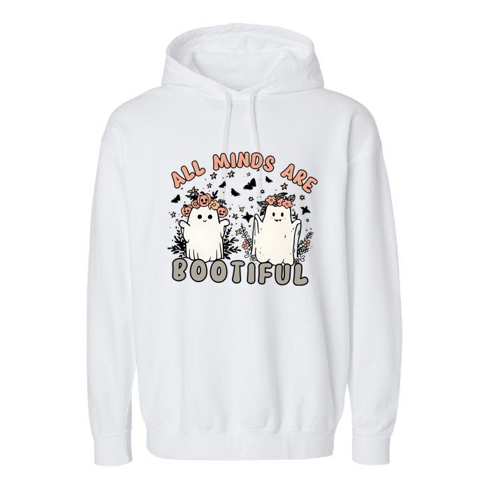 Special Education Teacher Halloween All Minds Are Bootiful Garment-Dyed Fleece Hoodie