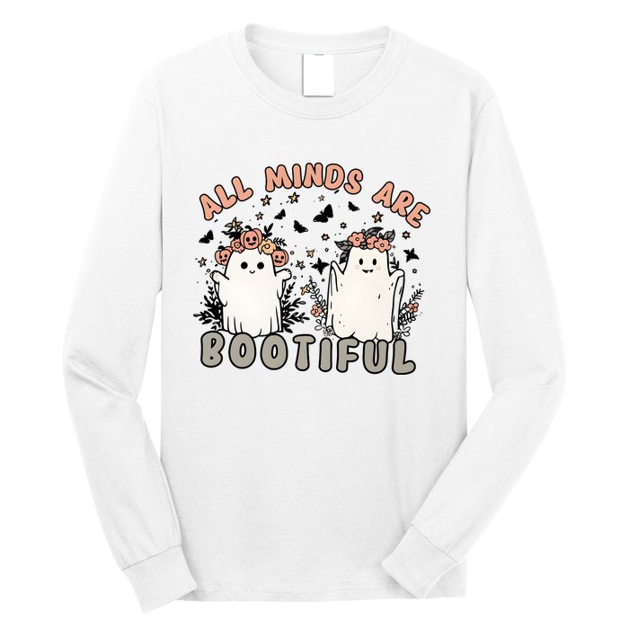 Special Education Teacher Halloween All Minds Are Bootiful Long Sleeve Shirt