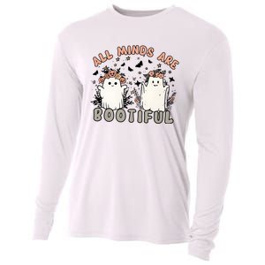 Special Education Teacher Halloween All Minds Are Bootiful Cooling Performance Long Sleeve Crew