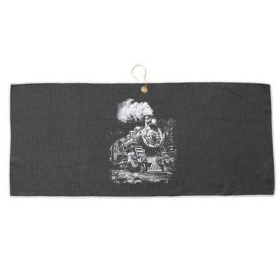 Steam Engine Train Steam Train Locomotive Vintage Train Large Microfiber Waffle Golf Towel