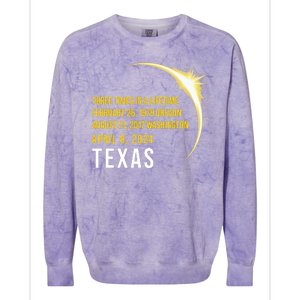 Solar Eclipse Three Times In A Lifetime 2024 Texas Colorblast Crewneck Sweatshirt