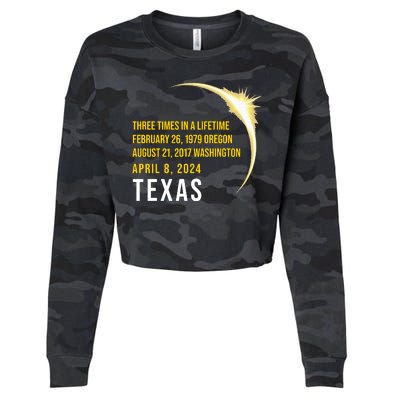 Solar Eclipse Three Times In A Lifetime 2024 Texas Cropped Pullover Crew