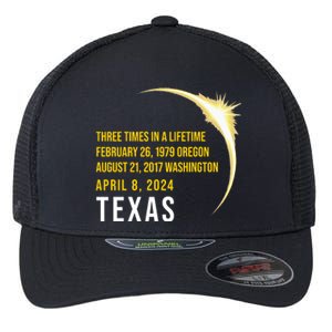 Solar Eclipse Three Times In A Lifetime 2024 Texas Flexfit Unipanel Trucker Cap