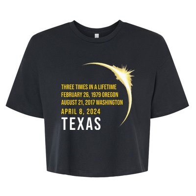 Solar Eclipse Three Times In A Lifetime 2024 Texas Bella+Canvas Jersey Crop Tee