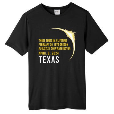 Solar Eclipse Three Times In A Lifetime 2024 Texas Tall Fusion ChromaSoft Performance T-Shirt