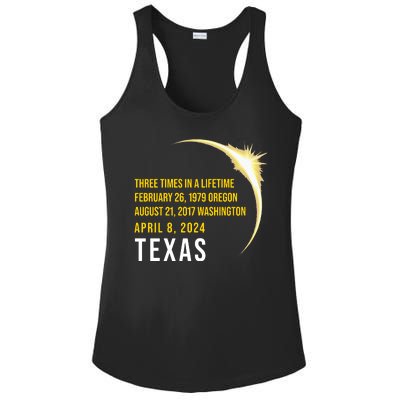 Solar Eclipse Three Times In A Lifetime 2024 Texas Ladies PosiCharge Competitor Racerback Tank