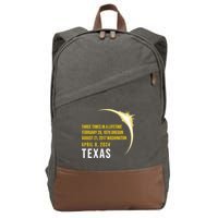 Solar Eclipse Three Times In A Lifetime 2024 Texas Cotton Canvas Backpack