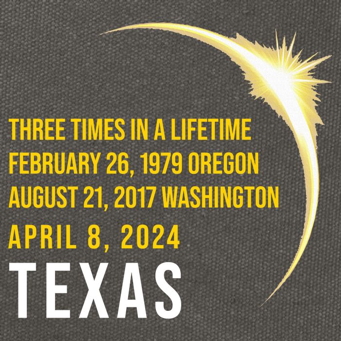 Solar Eclipse Three Times In A Lifetime 2024 Texas Cotton Canvas Backpack