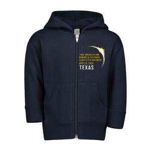 Solar Eclipse Three Times In A Lifetime 2024 Texas Toddler Zip Fleece Hoodie