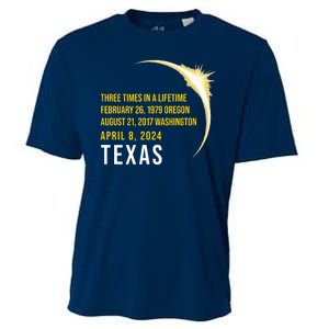 Solar Eclipse Three Times In A Lifetime 2024 Texas Cooling Performance Crew T-Shirt