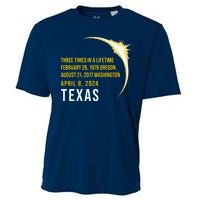 Solar Eclipse Three Times In A Lifetime 2024 Texas Cooling Performance Crew T-Shirt