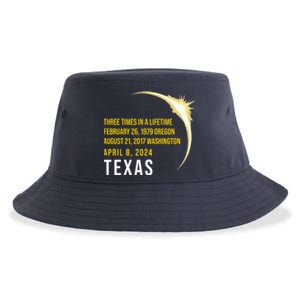 Solar Eclipse Three Times In A Lifetime 2024 Texas Sustainable Bucket Hat