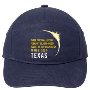 Solar Eclipse Three Times In A Lifetime 2024 Texas 7-Panel Snapback Hat