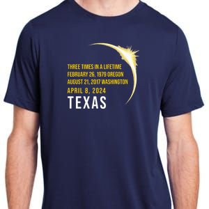 Solar Eclipse Three Times In A Lifetime 2024 Texas Adult ChromaSoft Performance T-Shirt