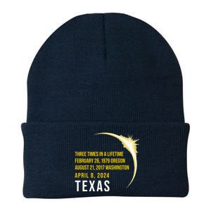 Solar Eclipse Three Times In A Lifetime 2024 Texas Knit Cap Winter Beanie