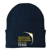 Solar Eclipse Three Times In A Lifetime 2024 Texas Knit Cap Winter Beanie