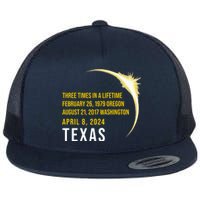 Solar Eclipse Three Times In A Lifetime 2024 Texas Flat Bill Trucker Hat