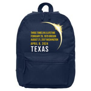 Solar Eclipse Three Times In A Lifetime 2024 Texas 16 in Basic Backpack