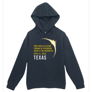 Solar Eclipse Three Times In A Lifetime 2024 Texas Urban Pullover Hoodie