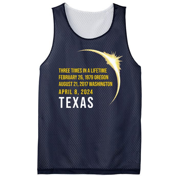 Solar Eclipse Three Times In A Lifetime 2024 Texas Mesh Reversible Basketball Jersey Tank