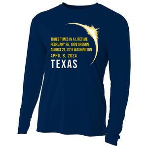 Solar Eclipse Three Times In A Lifetime 2024 Texas Cooling Performance Long Sleeve Crew