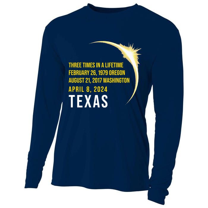 Solar Eclipse Three Times In A Lifetime 2024 Texas Cooling Performance Long Sleeve Crew