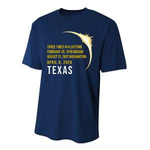 Solar Eclipse Three Times In A Lifetime 2024 Texas Performance Sprint T-Shirt