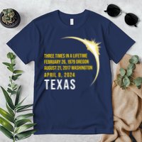Solar Eclipse Three Times In A Lifetime 2024 Texas Premium T-Shirt