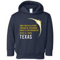 Solar Eclipse Three Times In A Lifetime 2024 Texas Toddler Hoodie