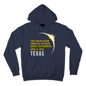 Solar Eclipse Three Times In A Lifetime 2024 Texas Tall Hoodie