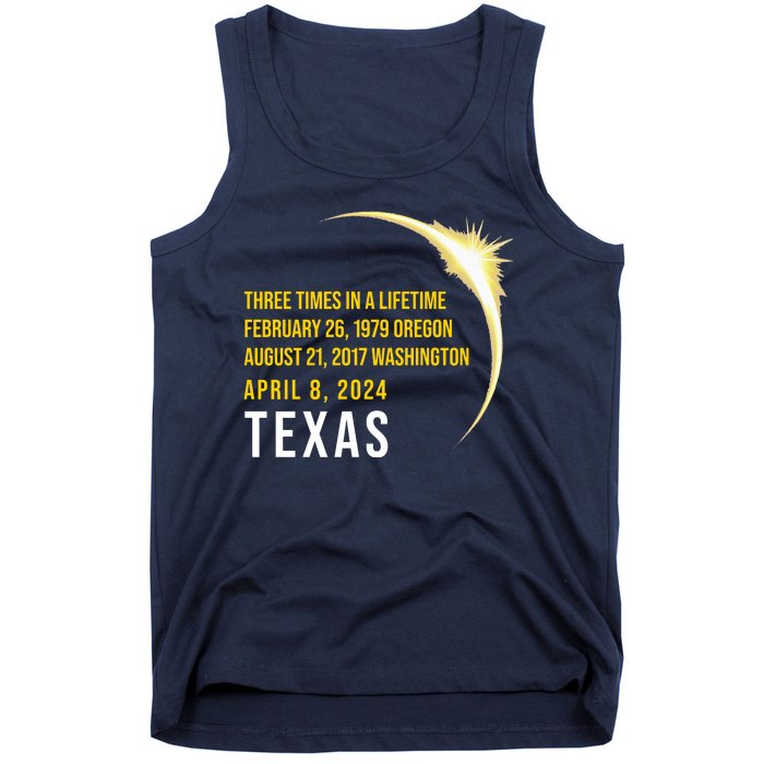 Solar Eclipse Three Times In A Lifetime 2024 Texas Tank Top