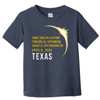 Solar Eclipse Three Times In A Lifetime 2024 Texas Toddler T-Shirt