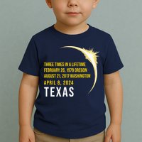 Solar Eclipse Three Times In A Lifetime 2024 Texas Toddler T-Shirt