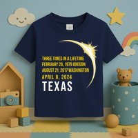 Solar Eclipse Three Times In A Lifetime 2024 Texas Toddler T-Shirt