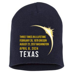 Solar Eclipse Three Times In A Lifetime 2024 Texas Short Acrylic Beanie