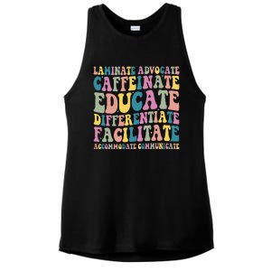 Special Education Teacher Laminate Accommodate Collaborate Ladies PosiCharge Tri-Blend Wicking Tank